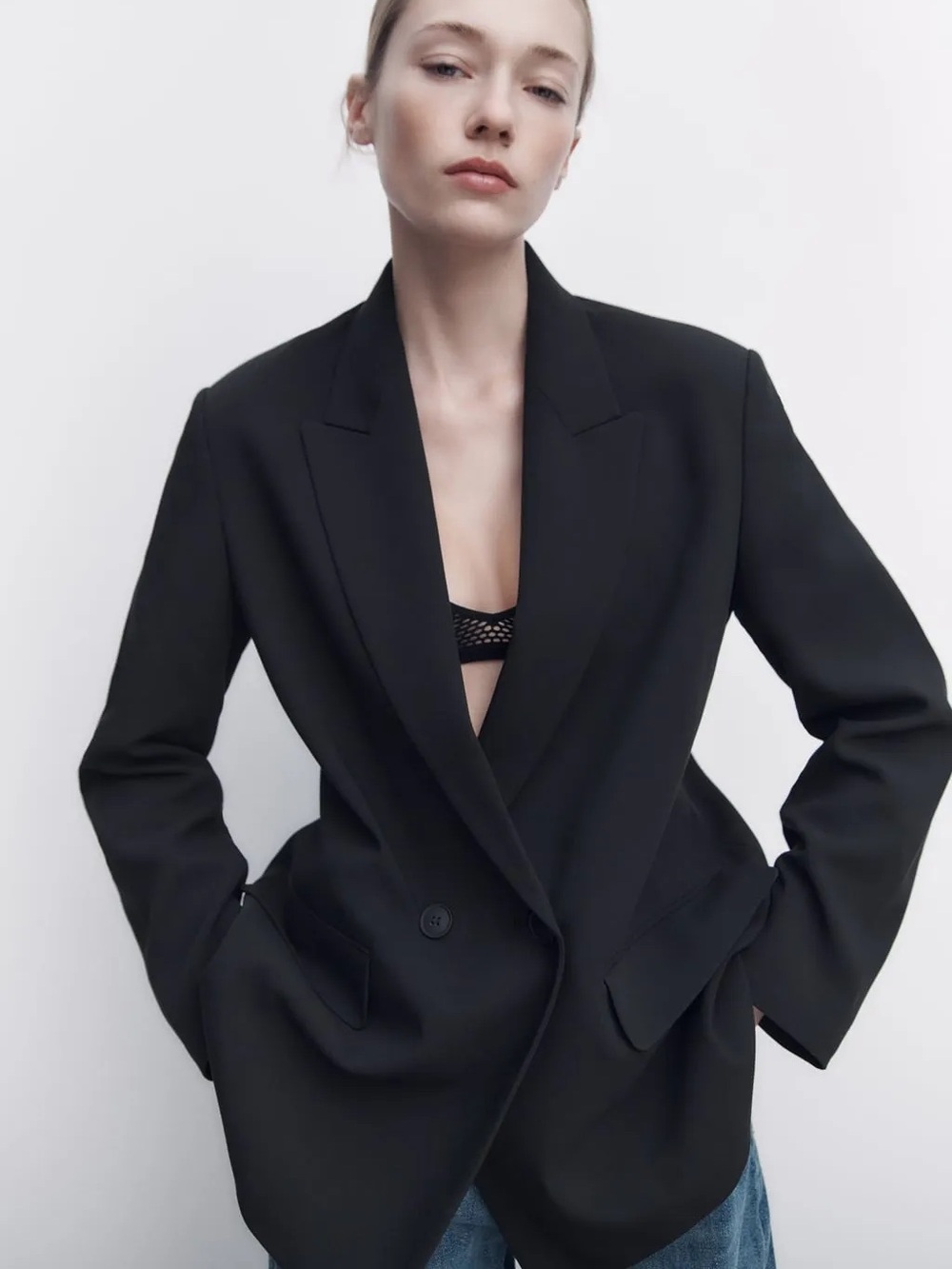 Zara Oversized Double Breasted Blazer